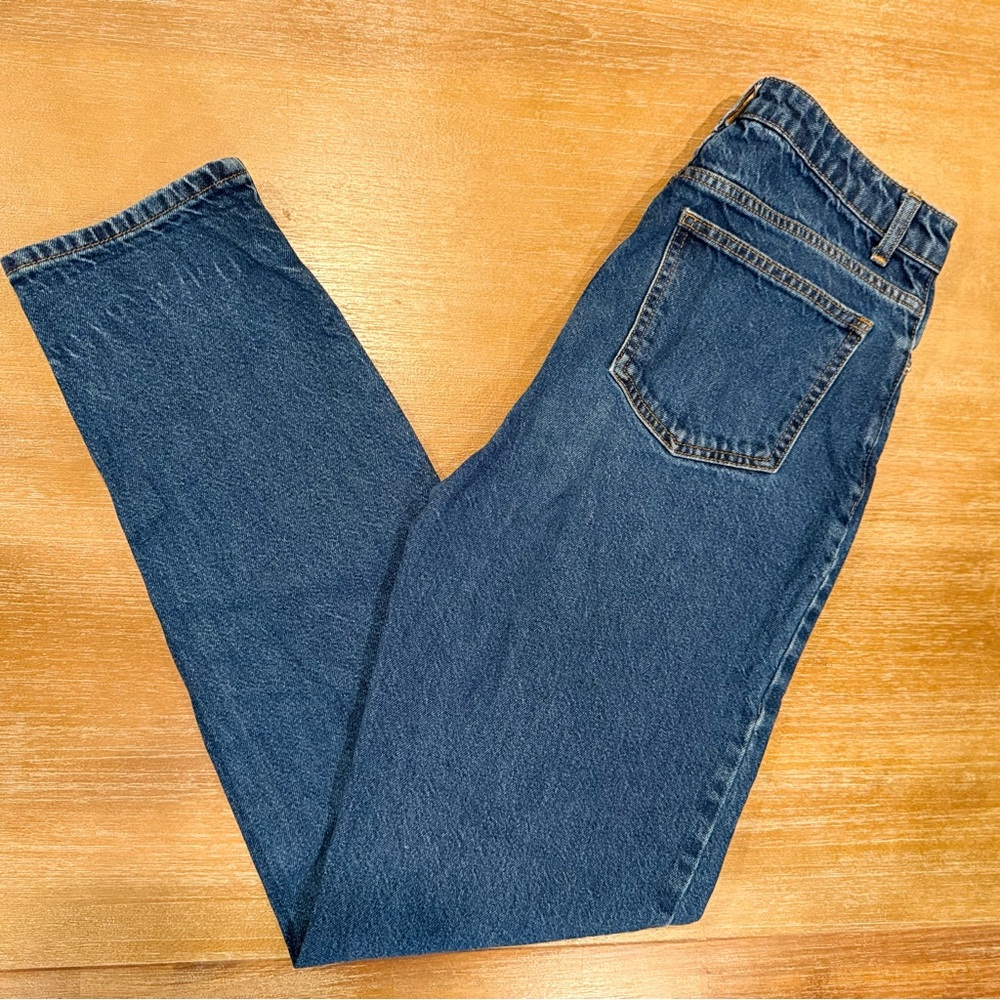 ASOS Design Mom Jeans‎ Medium Blue 100% Cotton High Waist S/860063-01 Sz 26
